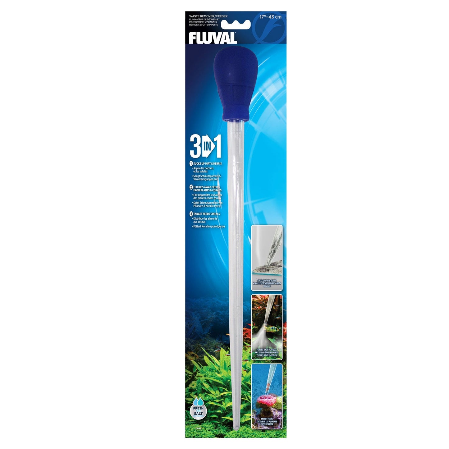Fluval 3 w 1 urządzenie do usuwania odpadów/podajnik - 43 cm (17")
