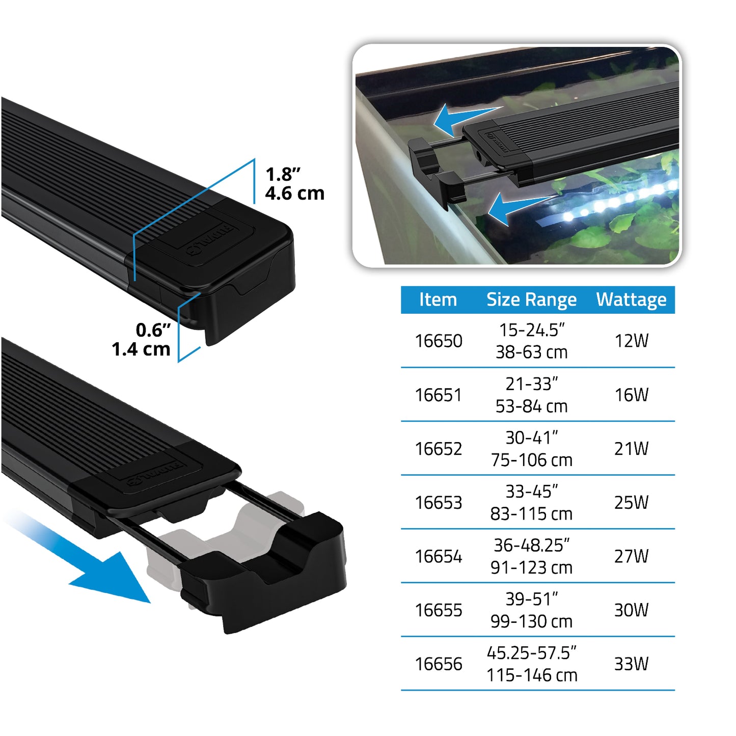 Fluval Aquasky 3.0 LED - 12W, 15-24.5" / 38.63cm