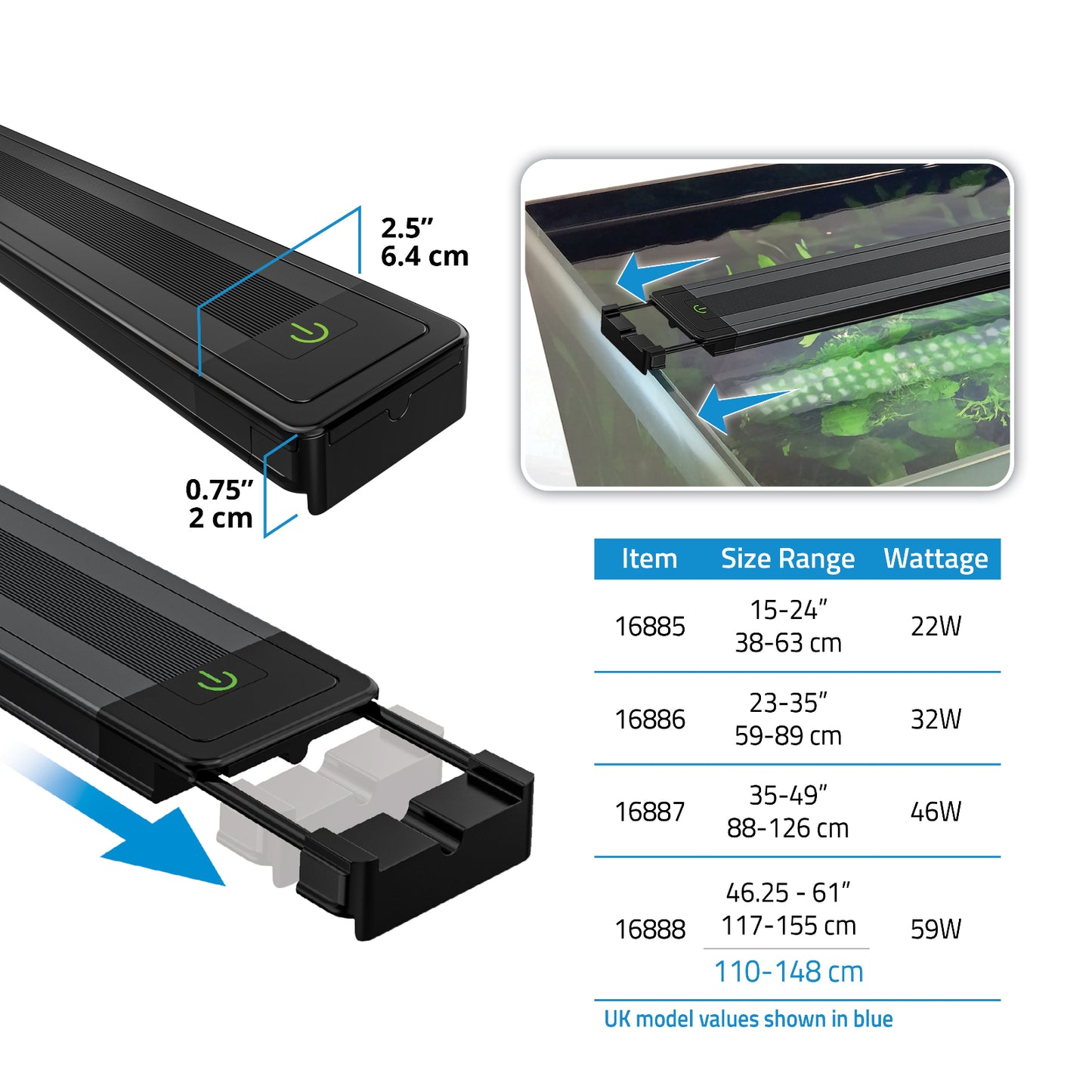 Fluval Plant 4.0 LED - 22W, 15-24"/ 38-63cm