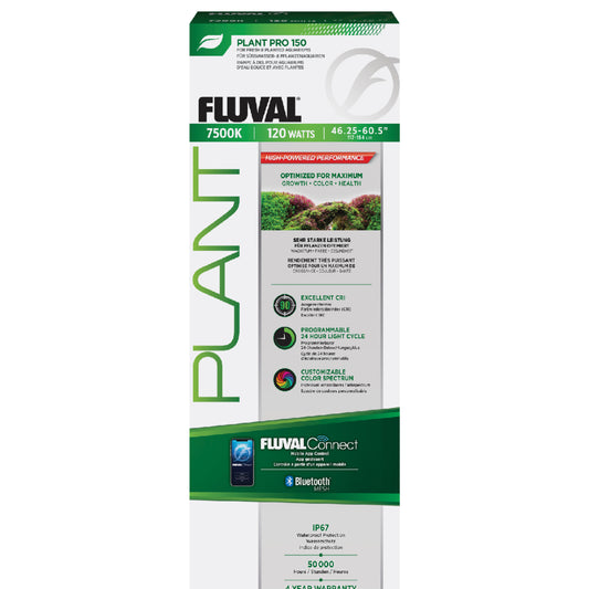 Fluval Plant Pro 150 aquarium light packaging on a white background