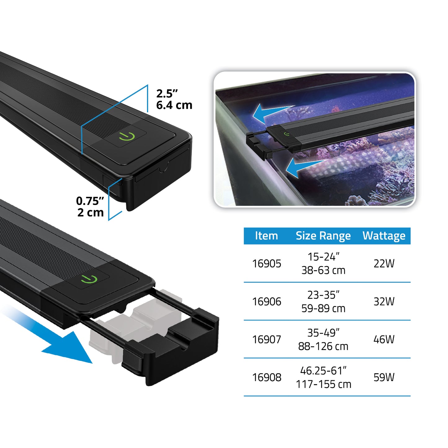Fluval Reef 4.0 LED - 59W, 46.25-61" / 117-155cm