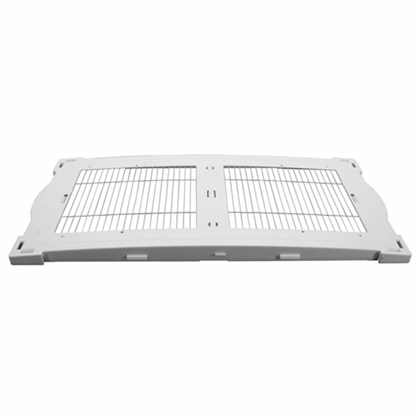 White plastic grid panel on a white background