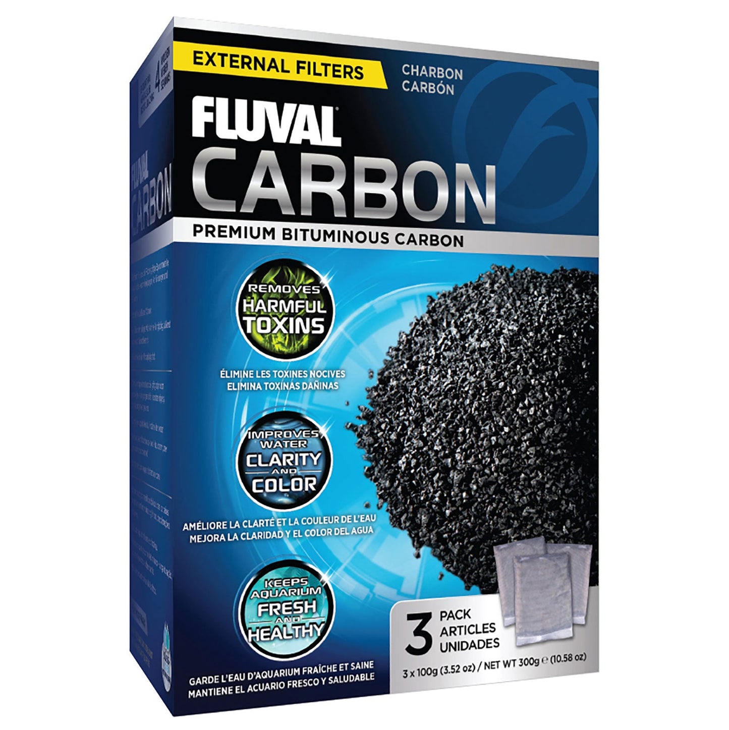 Fluval Carbon - 3 x 100 g (3,5 uncji)