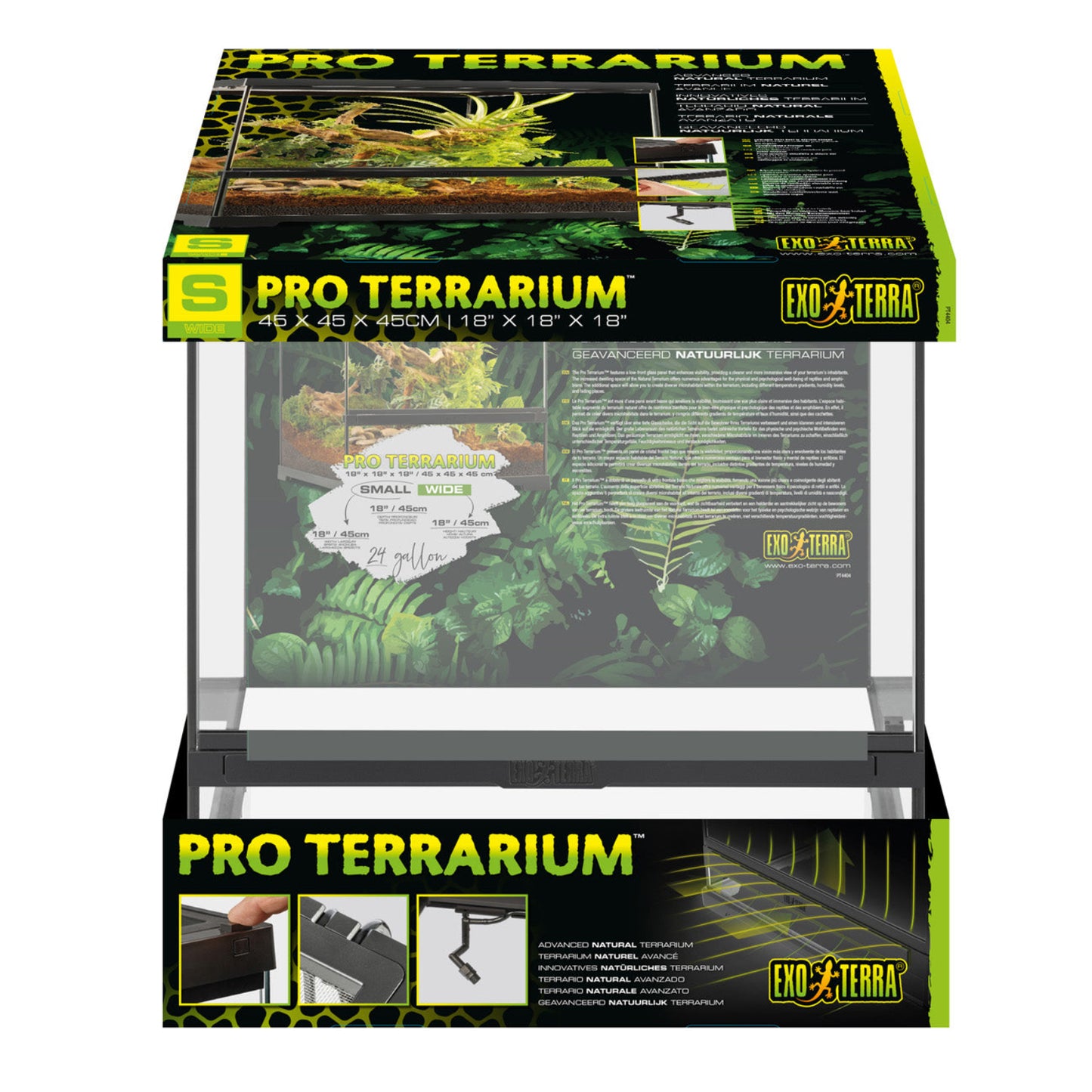 Exo Terra Pro Terrarium Small Wide - 45x45x45cm/ 18"x18"x18"
