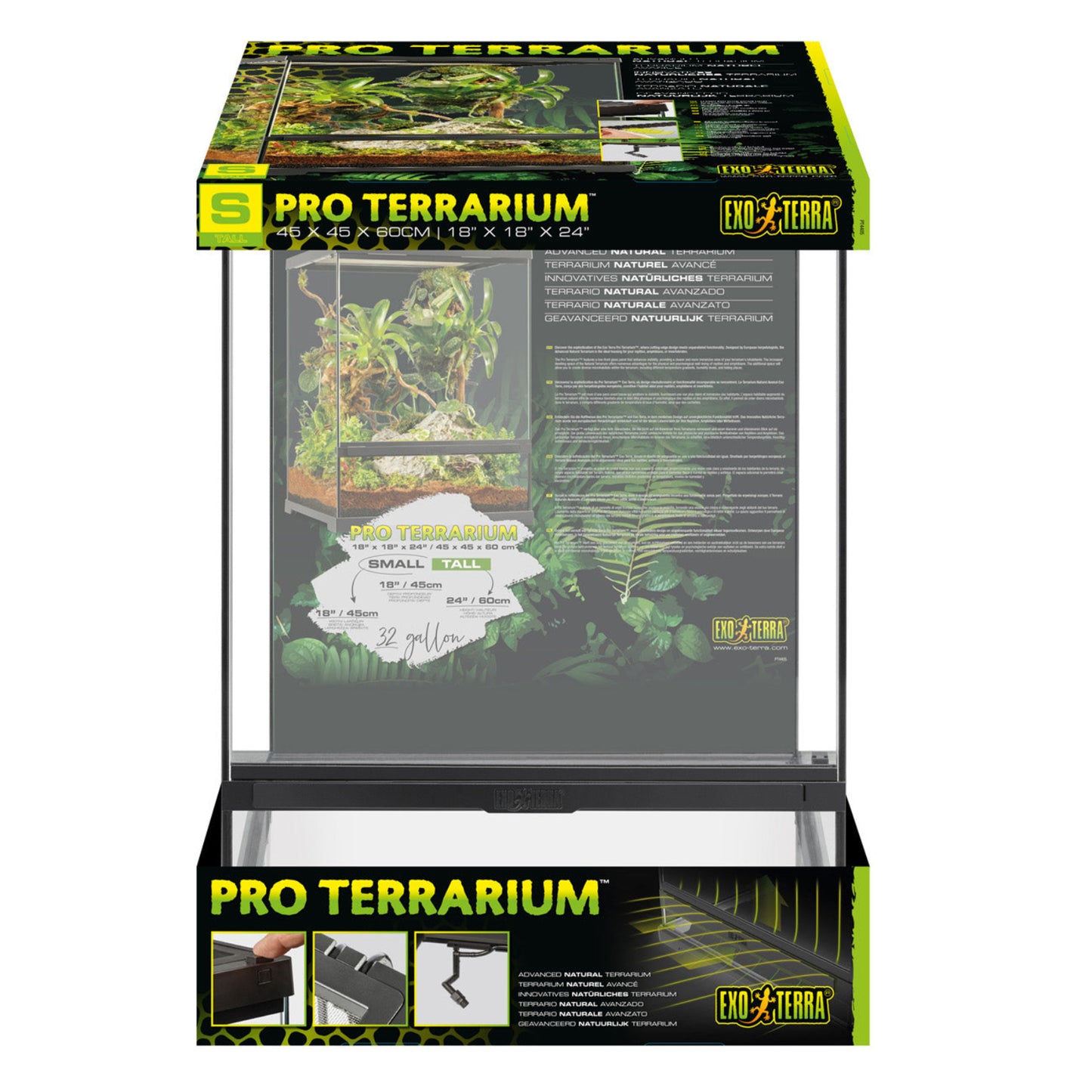 Exo Terra Pro Terrarium Small Tall - 45x45x60cm/ 18"x18"x24"