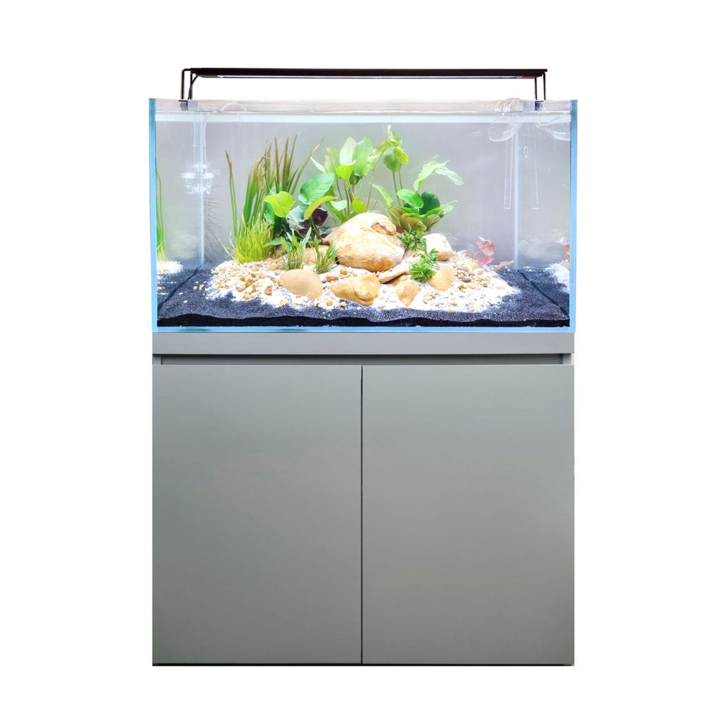 Fluval Visi-White 90 Aquarium Set, 53.6 US Gal / 202.5 L - Dusty Grey