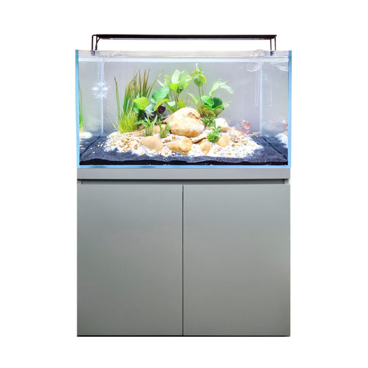Fluval Visi-White 90 Aquarium Set, 53.6 US Gal / 202.5 L - Dusty Grey