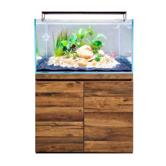 Fluval Visi-White 90 Aquarium Set, 53.6 US Gal / 202.5 L - Hunton Oak