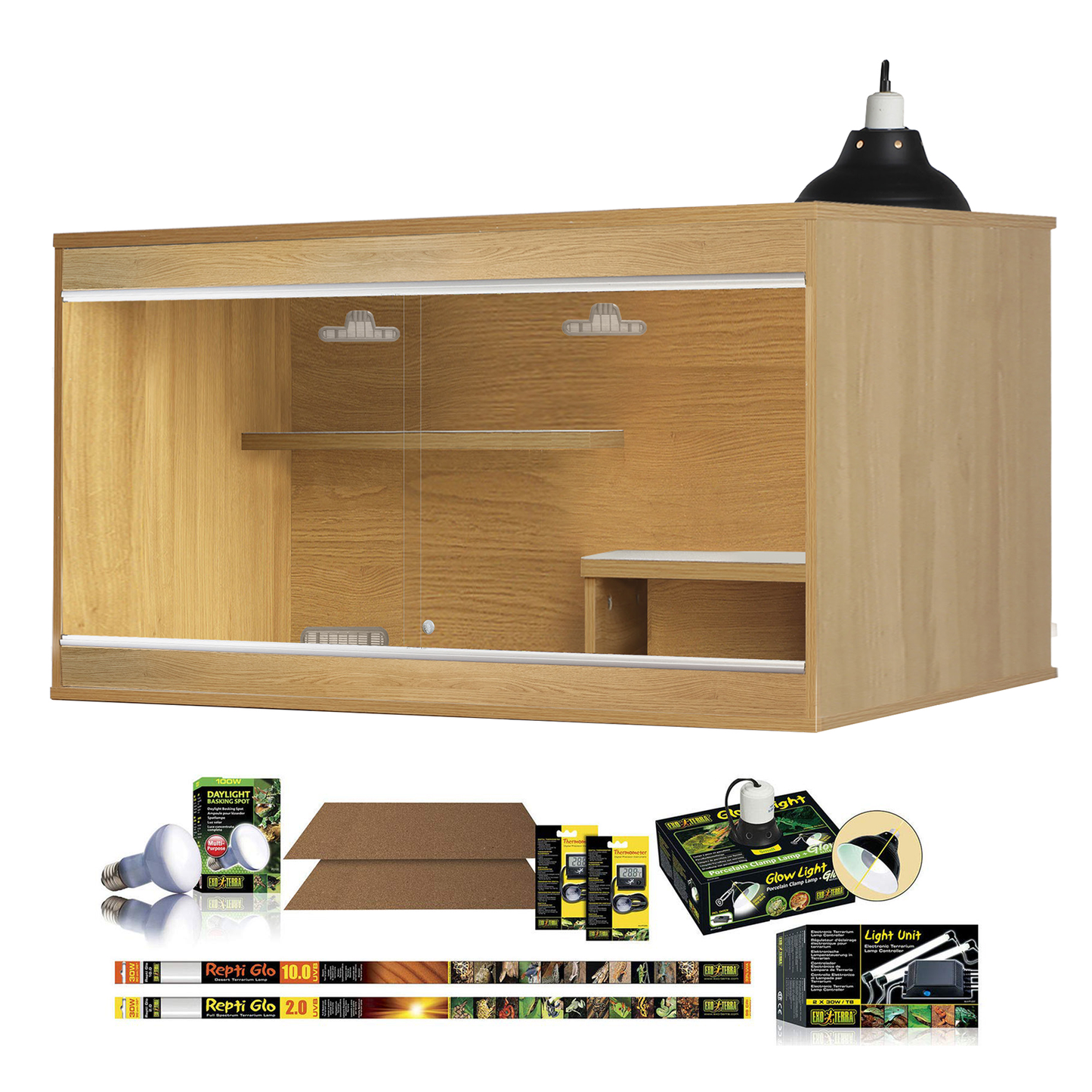 Zestaw Vivexotic Brodaty Smok Dąb 120 x 62,5 x 62,5 cm