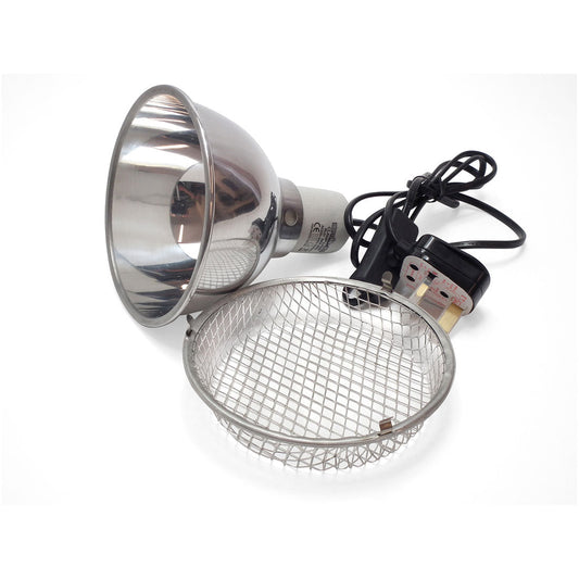 Reptile Clamp Lamp Silver + Grill 150W