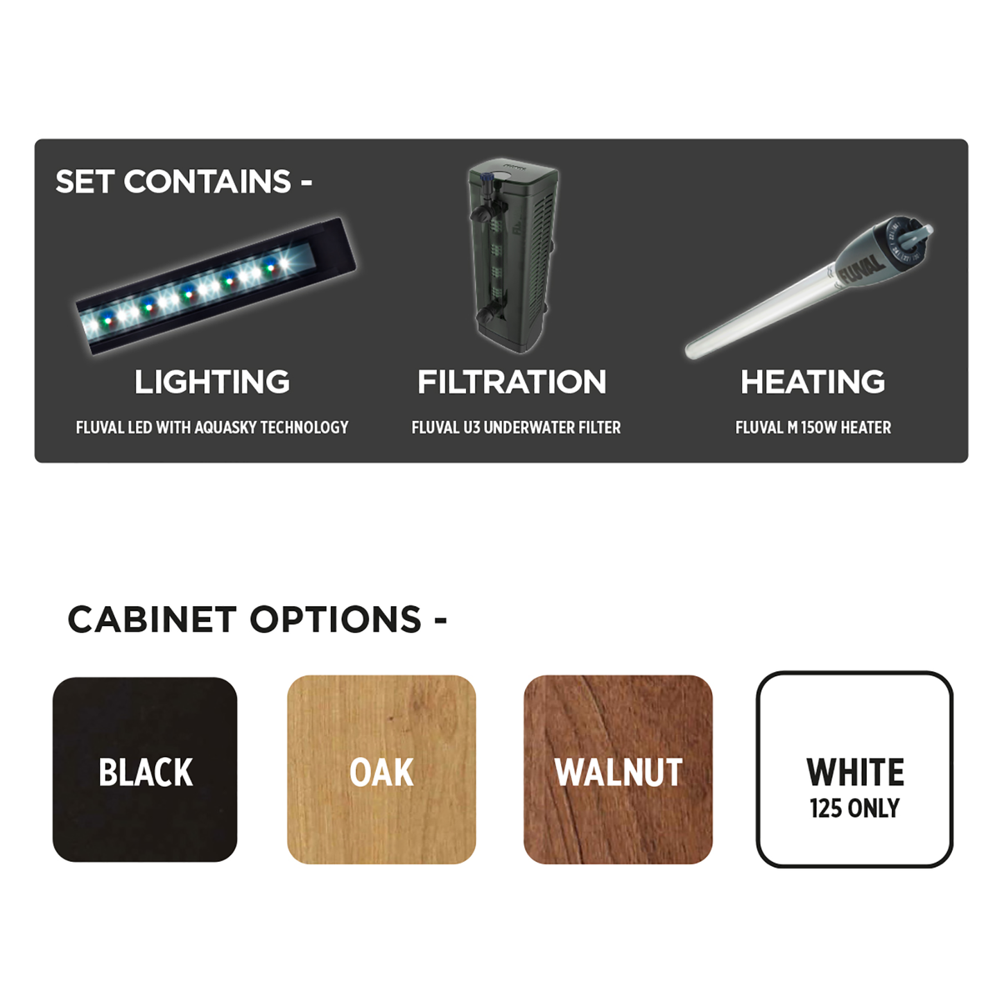 Fluval Roma 125 Bluetooth LED Aquarium 125L Gloss Black