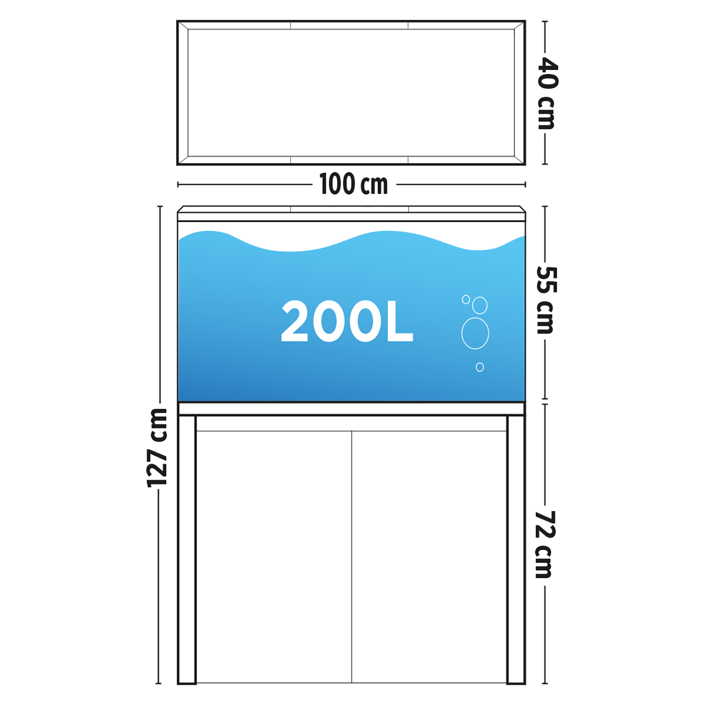 Fluval Roma 200 Szafka Czarna
