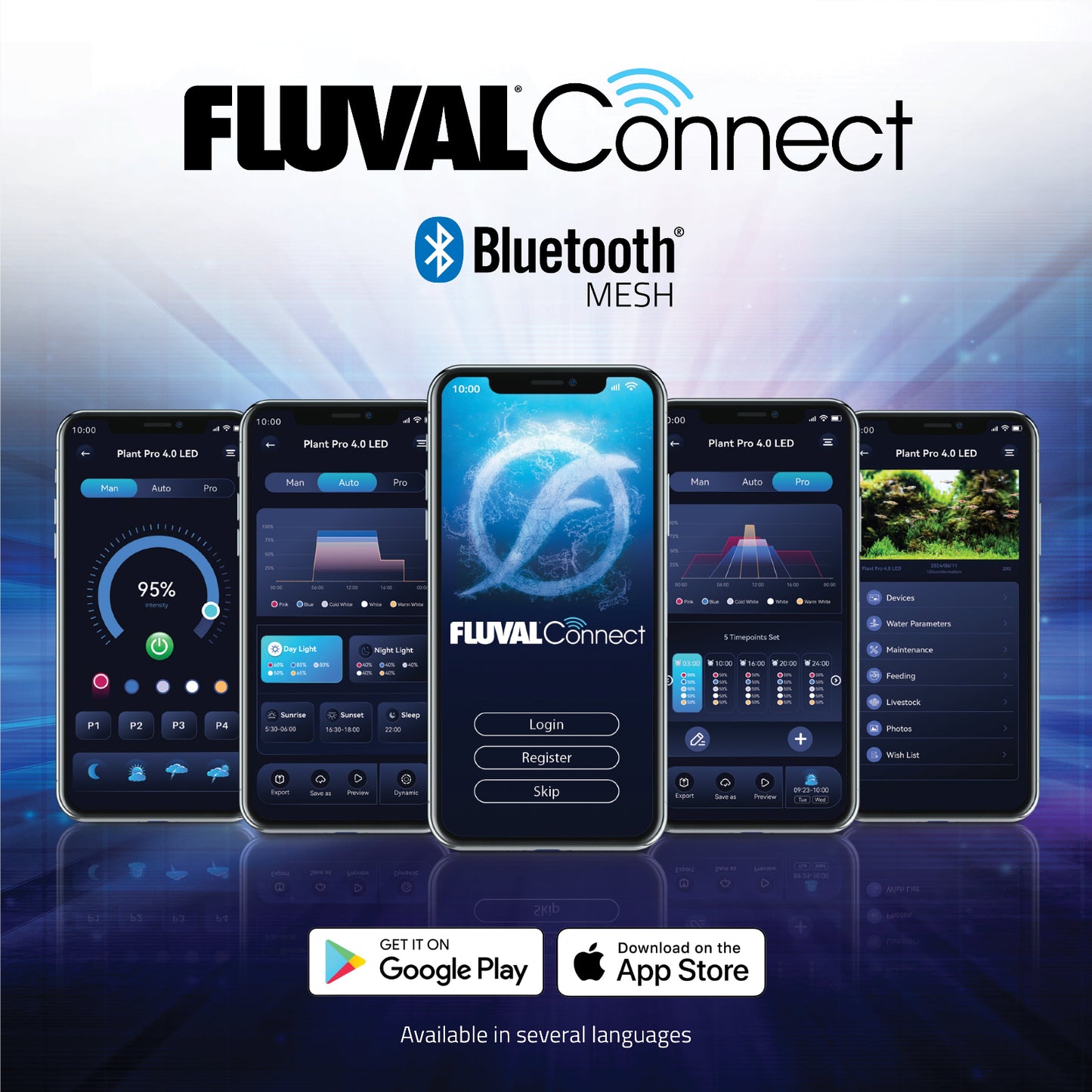 Fluval Plant Pro 150 120W, 46.25-60.5″ / 117-154 cm -Ultra Wide