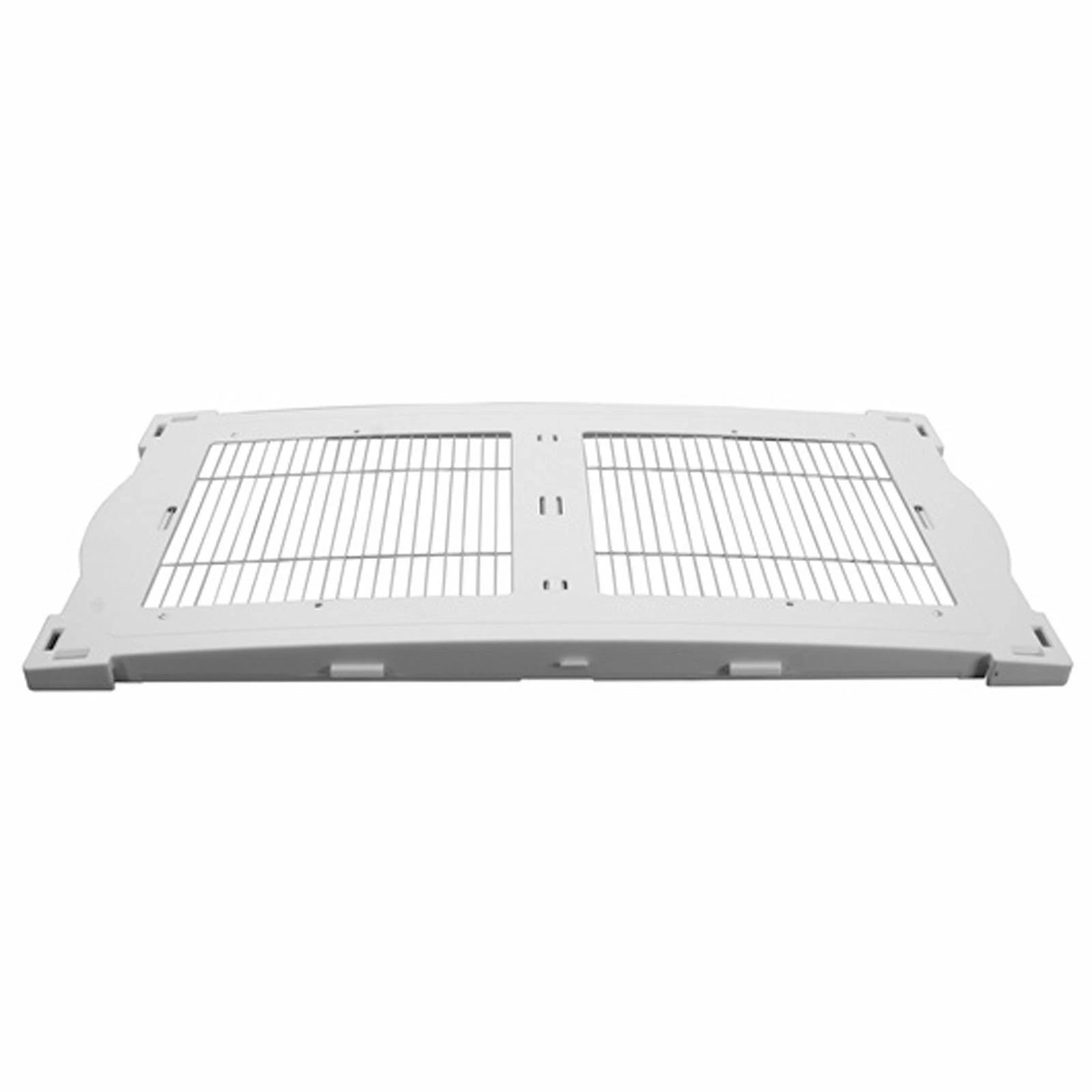 White plastic grid panel on a white background