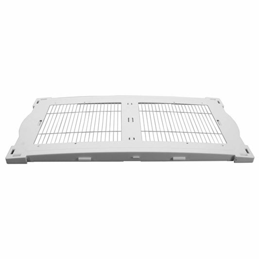 White plastic grid panel on a white background