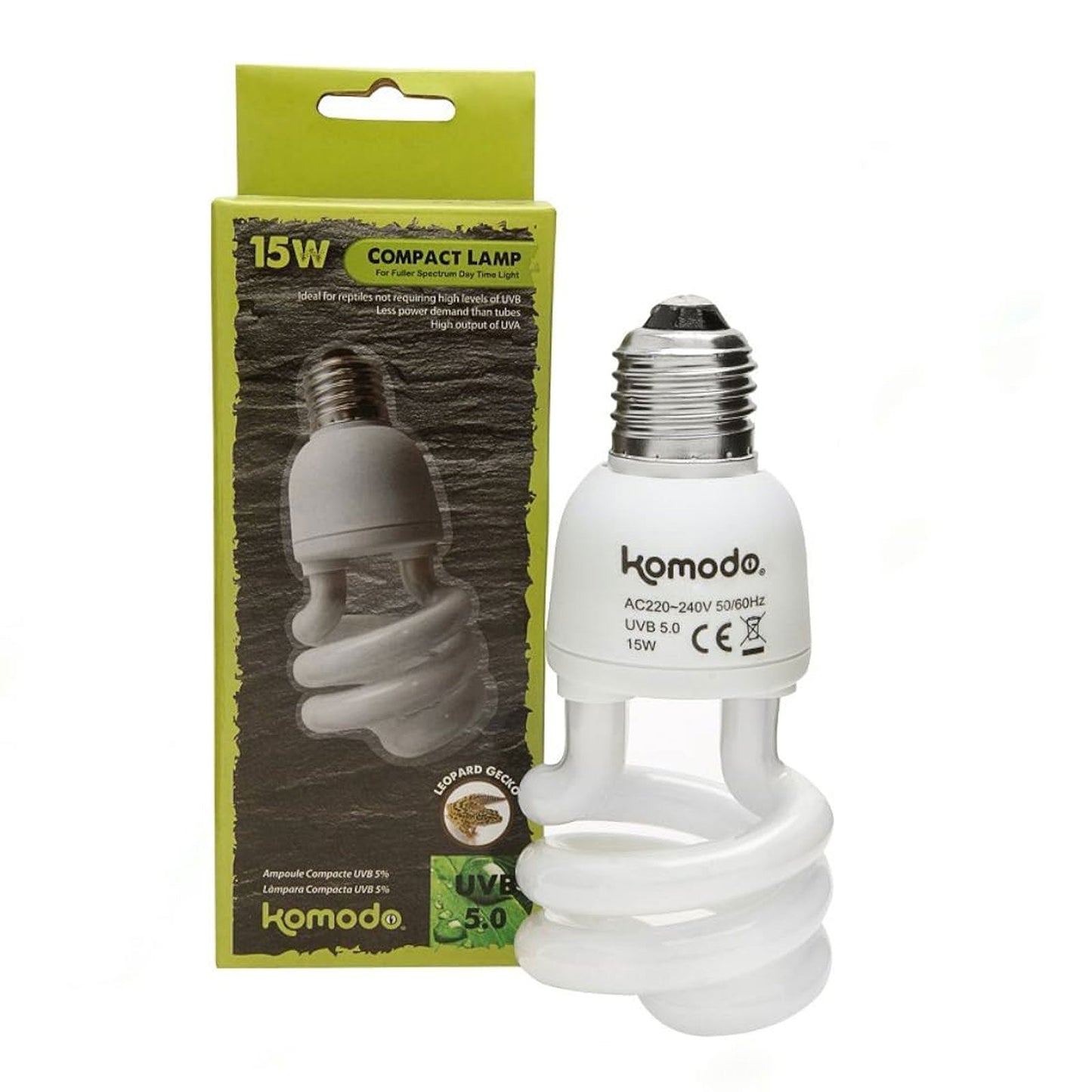 KOMODO Lampa kompaktowa UVB ES 5% 15W Żarówka