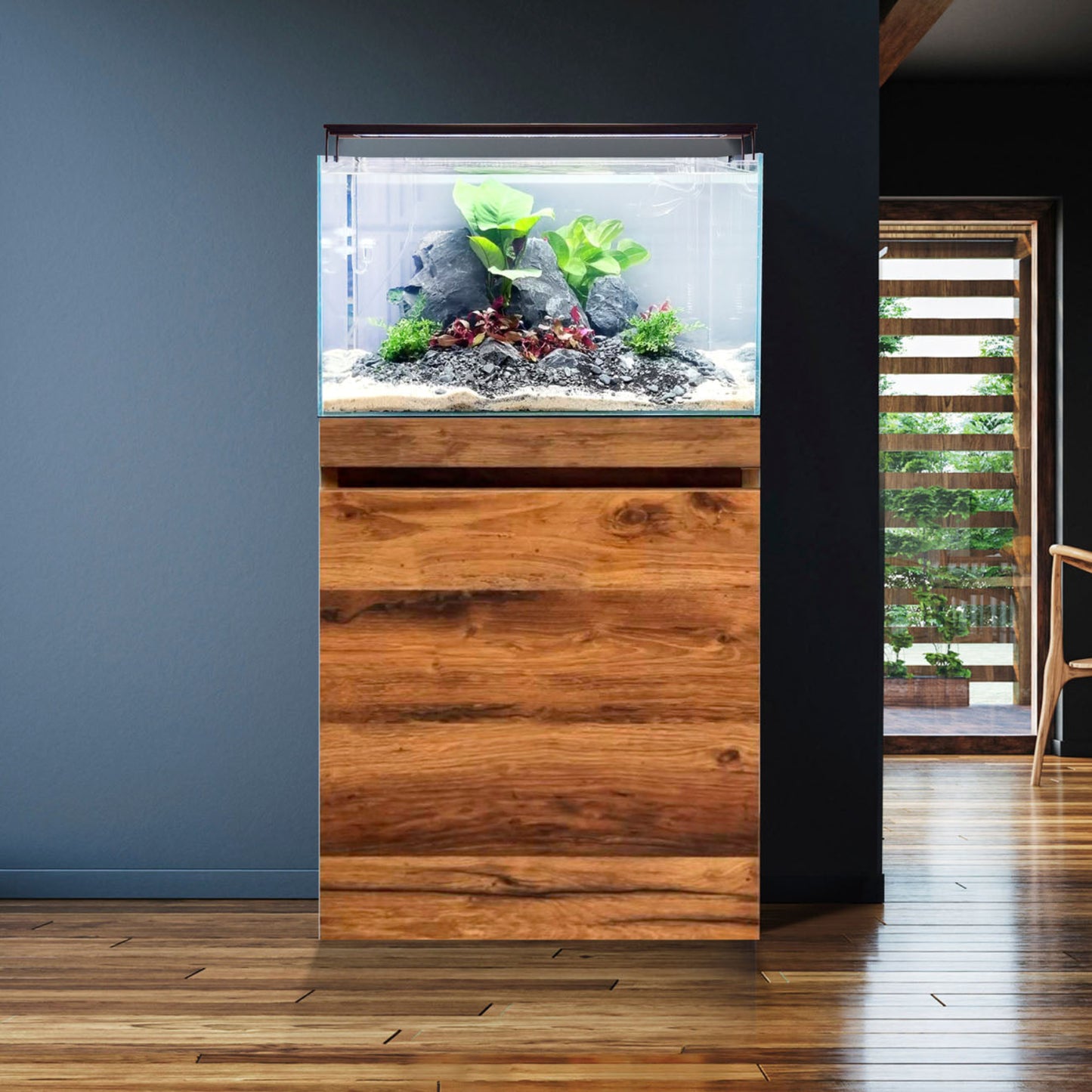 Fluval Visi-White 60 Aquarium Set, 20.6 US Gal / 78 L Hunton Oak