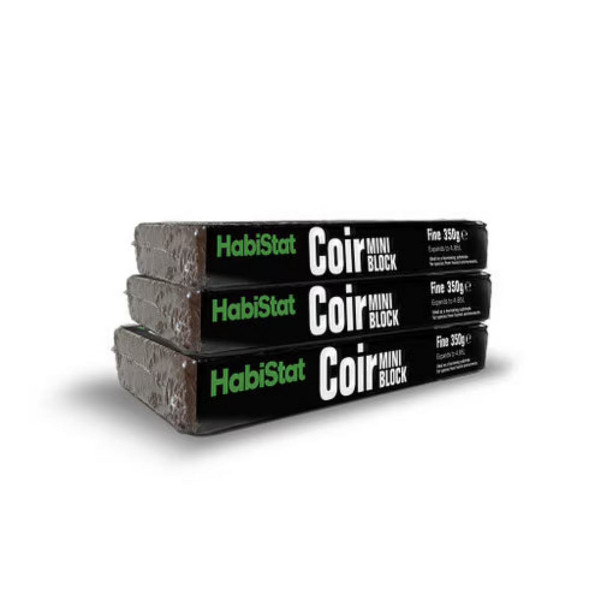 HabiStat Coconut Coir Mini Block, Fine, 3 x 350g