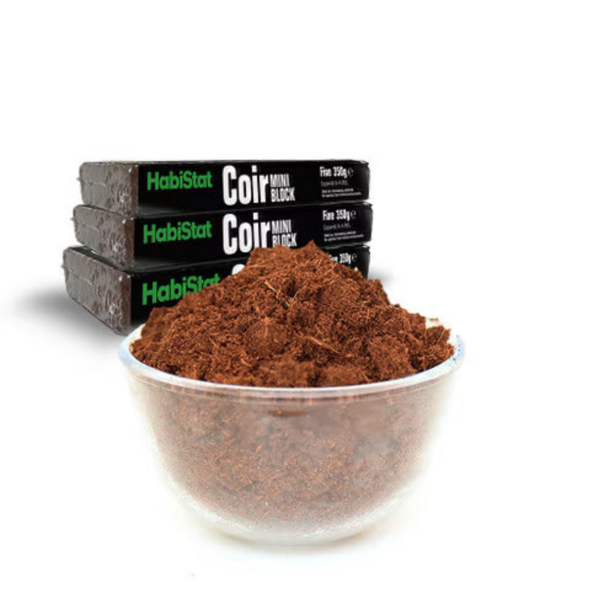 HabiStat Coconut Coir Mini Block, Fine, 3 x 350g