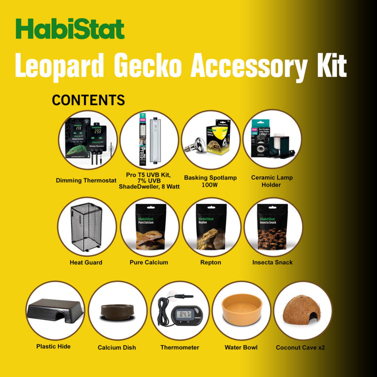 HabiStat Leopard Gecko Accessory Kit contents
