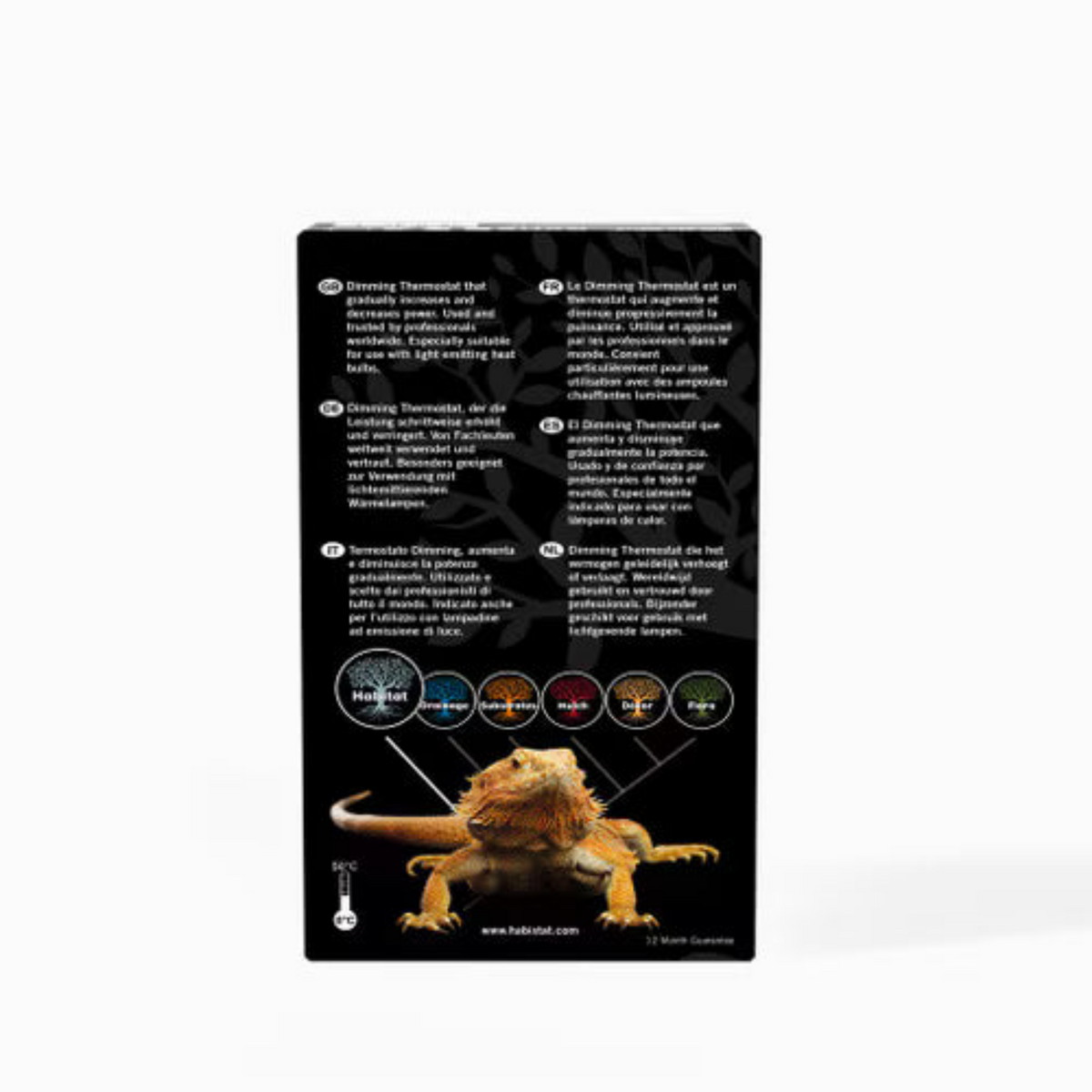 HabiStat Classic Pro Dimming Thermostat, Black, 450 Watt
