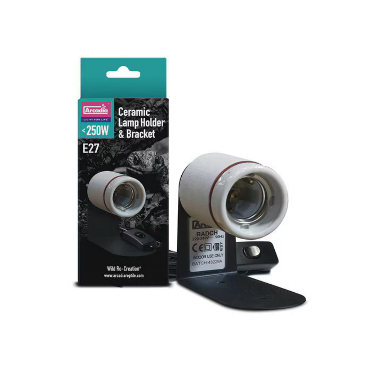 Arcadia Ceramic Lamp Holder & Bracket Screw E27