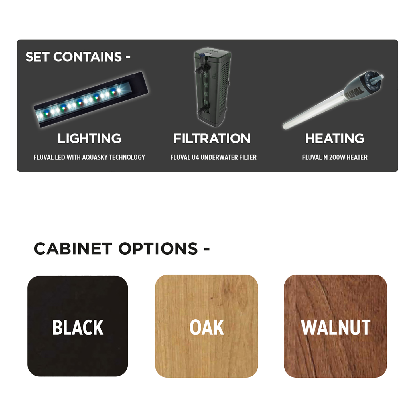 Fluval Roma 200 Bluetooth LED Aquarium 200L Black