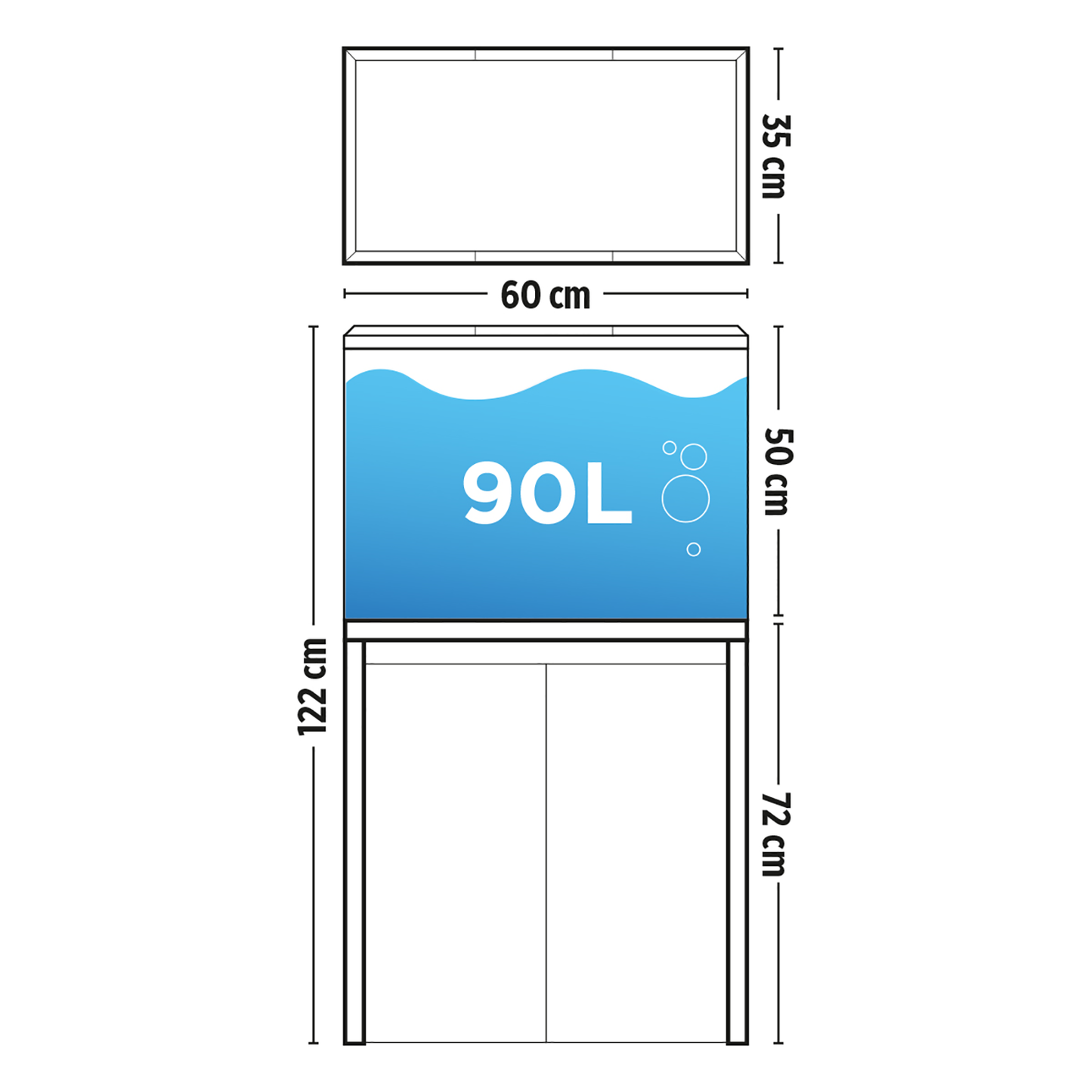 Fluval Roma 90 Bluetooth LED Aquarium Set 90L Gloss Black and Cabinet